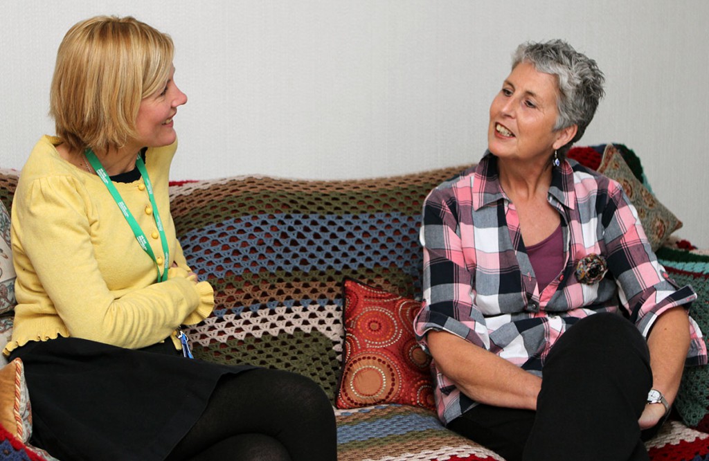 Macmillan nurse with patient